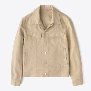 Sedona Beige Linen Unlined Trucker Jacket